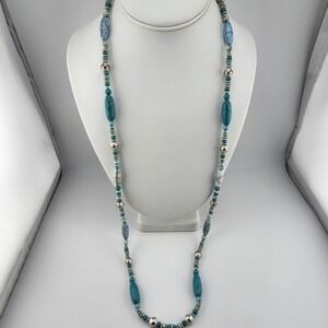 Faux‎ Turquoise Acrylic Beads Necklace
